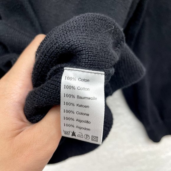 Lacoste Black Knit Alligator Logo Embroidered V-Neck Pullover Sweater Mens L XL - Picture 8 of 9